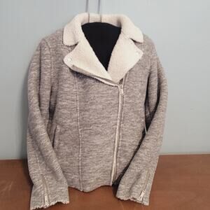 Old Navy Thick & Cozy Sherpa-Lined Zip Pilot Jacket Light Heather Size Medium